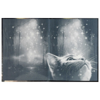 Алфавитная книга А6  80л 7БЦ "Кот со звездами" вырубка, лин.