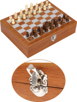 Фляжка  с аксессуарами "Мудрость" 240мл + рюмки, шахматы, деревянный футляр