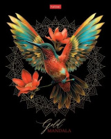 Тетрадь А5  96л кл. Hatber "Золотая романтика" мат.лам., 3Dфольга