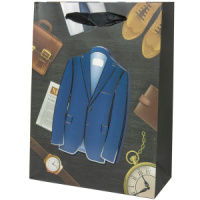 Пакет подар. бумажн. 18*10*24 см, 210 гр/м Стиль, 4 дизайна, объемный элемент