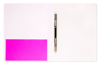 Папка с пружин. скоросш. пластик. 0,7мм Double Neon, карман, розовый