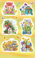 Наклейки детские 15*9см  "Домики"
