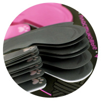 Закладки с липким краем (25*120мм)  2 цв, по 25л. "Коты" пластиковые