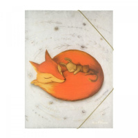 Папка  для тетрадей  А4 на резинках . Волшебные лисы