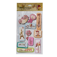Набор наклеек объемные "Любовь 2", 13*20см ассорти, блестки