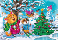 Аппликация из EVO 35*21см  "Зверушки в зимнем лесу"
