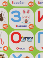 Плакат звуковой обучающий 41*58см "Азбука, английский и русский язык"