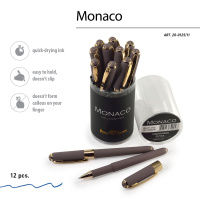 Ручка "Monaco. Серая" шарик., 0,5мм, синие чернила**