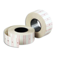 Этикет-лента 21*12 белая с красной полосой, прямая, 700 этикеток