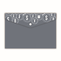 Конверт на кнопке  с рисунком А7 Серый