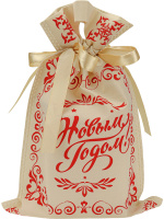 Мешок для подарков 20*30см "Расписной узор" полиэстер