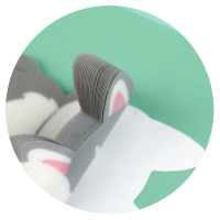 Закладки с липким краем (46*48мм, 47*49мм, 49*49мм)  3 цв, по 25л. "Псы" пластиковые