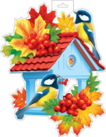 Плакат фигурный 35*40см "Кормушка с птицами"