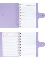 Ежедневник дат. 2026г. А5 168л. кожзам, гребень "Поехали. Сиреневый" клапан, стикеры