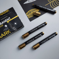Маркер перманентный 2,0мм пулевидный золотой