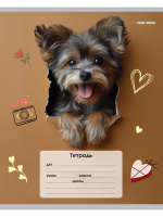 Тетрадь А5 18л кл. Проф-Пресс "Обаятельные песики" 5 диз.в спайке, белизна 100%