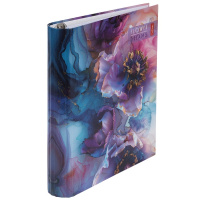 Тетрадь А5 120л кл. на кольцах Hatber "Цветочные сны" глянц.лам., резинка