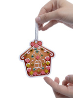 Набор для творчества "Ёлочные украшения. Пряничный домик" стразы 4 игрушки 5+