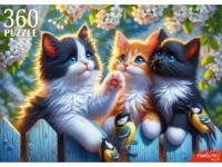 Пазлы  360 элементов 500*340мм. "Котята с синичками"
