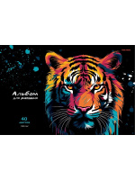 Альбом А4 40л гребень "Портреты зверей" 2 диз.в сп.