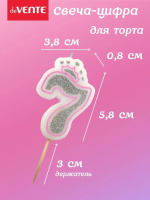 Свеча-цифра "7" Розовая принцесса