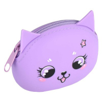 Кошелек для банкнот и монет Феникс+ "Лавандовый кот" 9*7см, силикон, молния