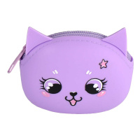 Кошелек для банкнот и монет Феникс+ "Лавандовый кот" 9*7см, силикон, молния