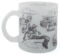 Кружка сувенирная 300мл, Санкт-Петербург. Исаакий, стекло, матовая