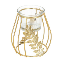 Подсвечник 7*7см стекло, золото