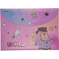 Конверт на кнопке  с рисунком А4 Manga Girl , 0,30мм