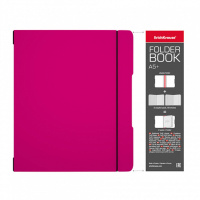 Тетрадь А5  2*48л. кл. Erich Krause "FolderBook Neon,",съемная пластик. обл. розовая