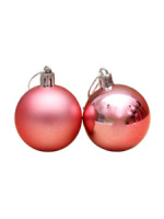Набор елочных шаров 5 см,  20 шт. "Новогодние краски" коралловый