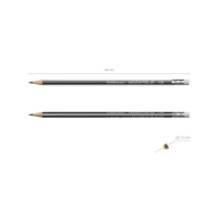 Карандаш MEGAPOLIS НВ трехгранный с ластиком, тубус