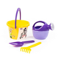 Набор игрушек. "Ну, погоди!" ведро среднее с наклейкой, лопатка, грабельки, лейка малая