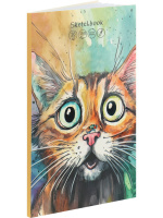 Скетчбук А5  16л., гармошка, 150гр/м2 "Кошачье удивление" для МАРКЕРОВ