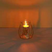 Подсвечник 7*7см стекло, золото