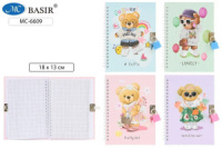 Записная книжка с замочком А5  48л. "Мишки"