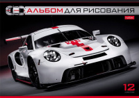 Альбом А4 12л скоба "Спортивные авто"  пл. 100 г/м