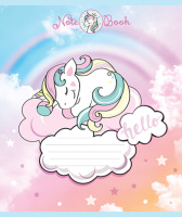 Тетрадь А5 12л кл. ПЗБМ "Единорожки" блестки, белизна 100%