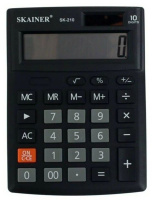 Калькулятор  10 разр. Skainer настольный  двойное питание черный