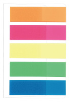 Закладки с липким краем 5 цв. (45*12мм) 5*25л. НЕОН, пластиковые