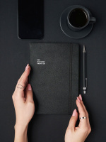 Ежедневник дат. 2026г А5 176л., балакрон, 7БЦ "Monochrome" шелкография, резинка, ляссе