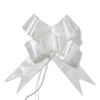 Бант подарочный затягивающийся  14см с розочками, ассорти