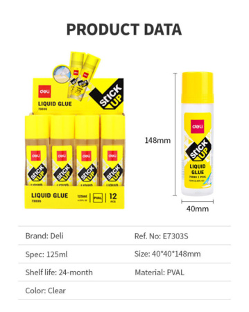 Клей жидкий Deli 125 мл. прозрачный