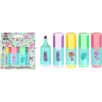 Набор текстовыделителей deVENTE Flowers 4 цв., 1-5мм, мини, аромат.пастель