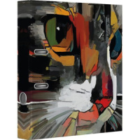 Регистратор А4  75мм  Cat,  картон , черный