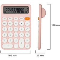 Калькулятор   8 разр. Deli  карманный, розовый EM12