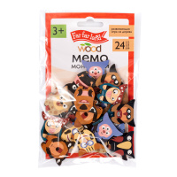 Игра Мемо фигурки "Монстрики" 24 шт, дерево