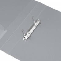 Папка 2 кольца на D-образных кольцах 40 мм 0,7 мм пластик А4 серый