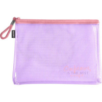 Конверт на молнии 335x242мм ПВХ 320мкм, Pastel, армированный, текст.молния, сиреневый